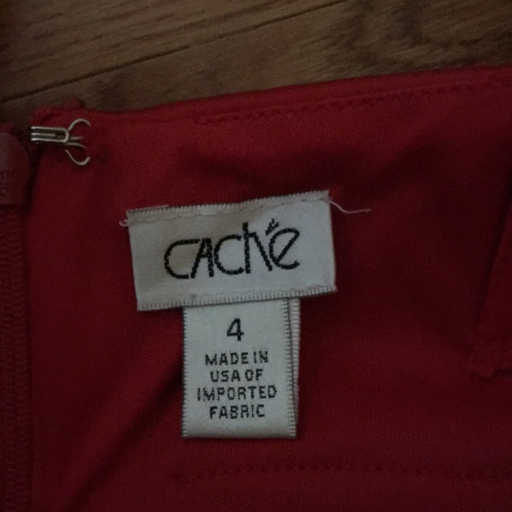 Cache Red Satin Ruched Midi Dress - Picture 4 of 8